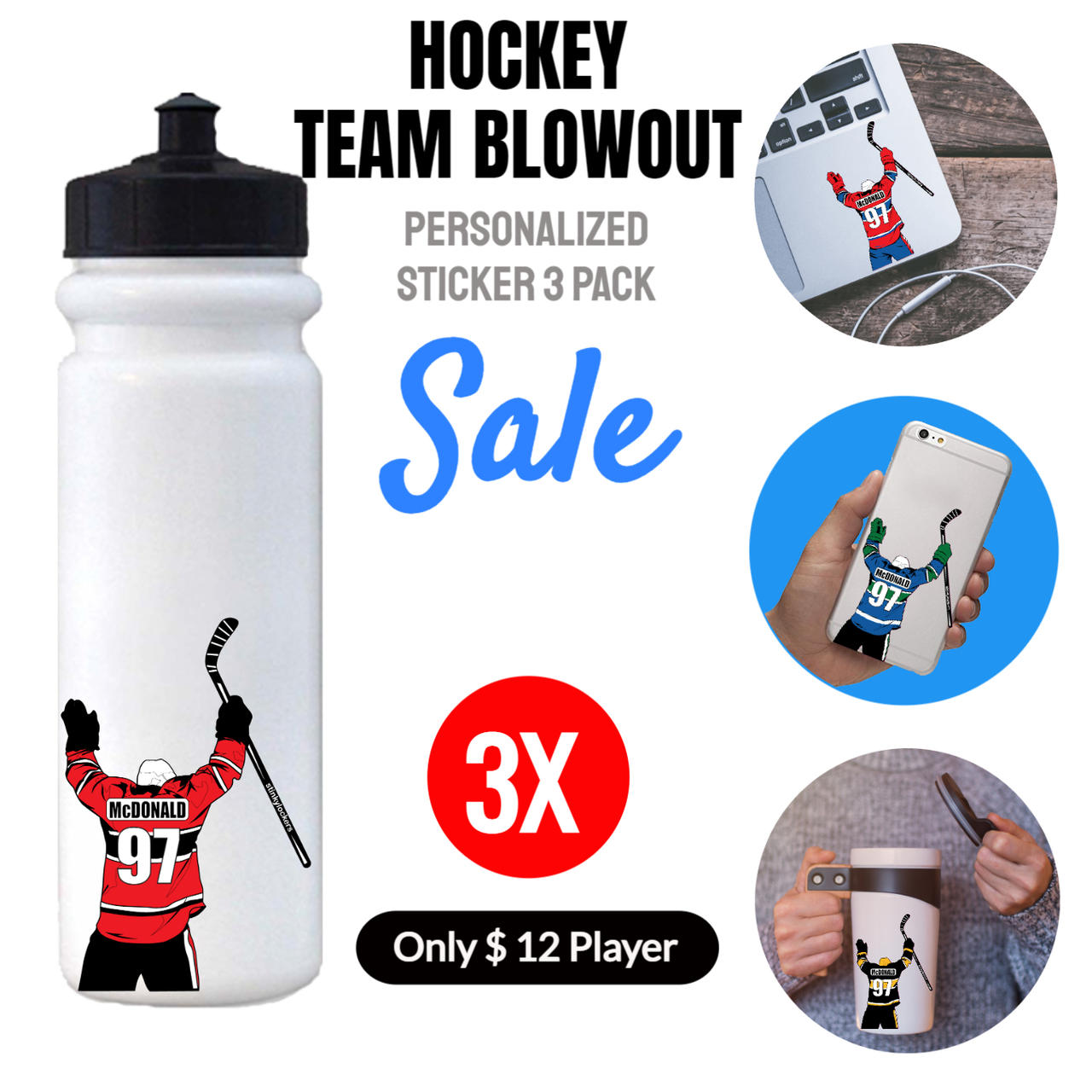 Team Hockey Blowout Ultimate Player Gift Multipurpose Sticker 3 Pack Questions & Answers