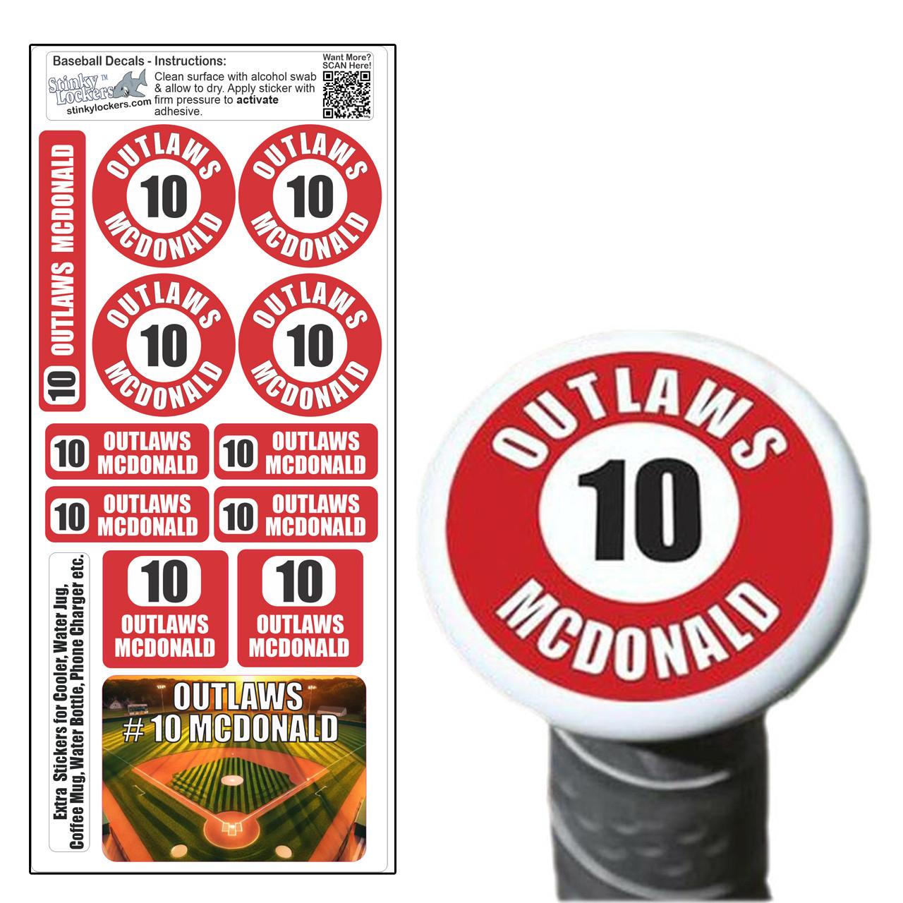 Personalized Baseball | Softball Bat Knob Sticker Set Questions & Answers