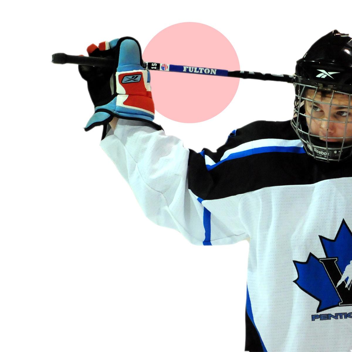 What size are the hockey stick labels?