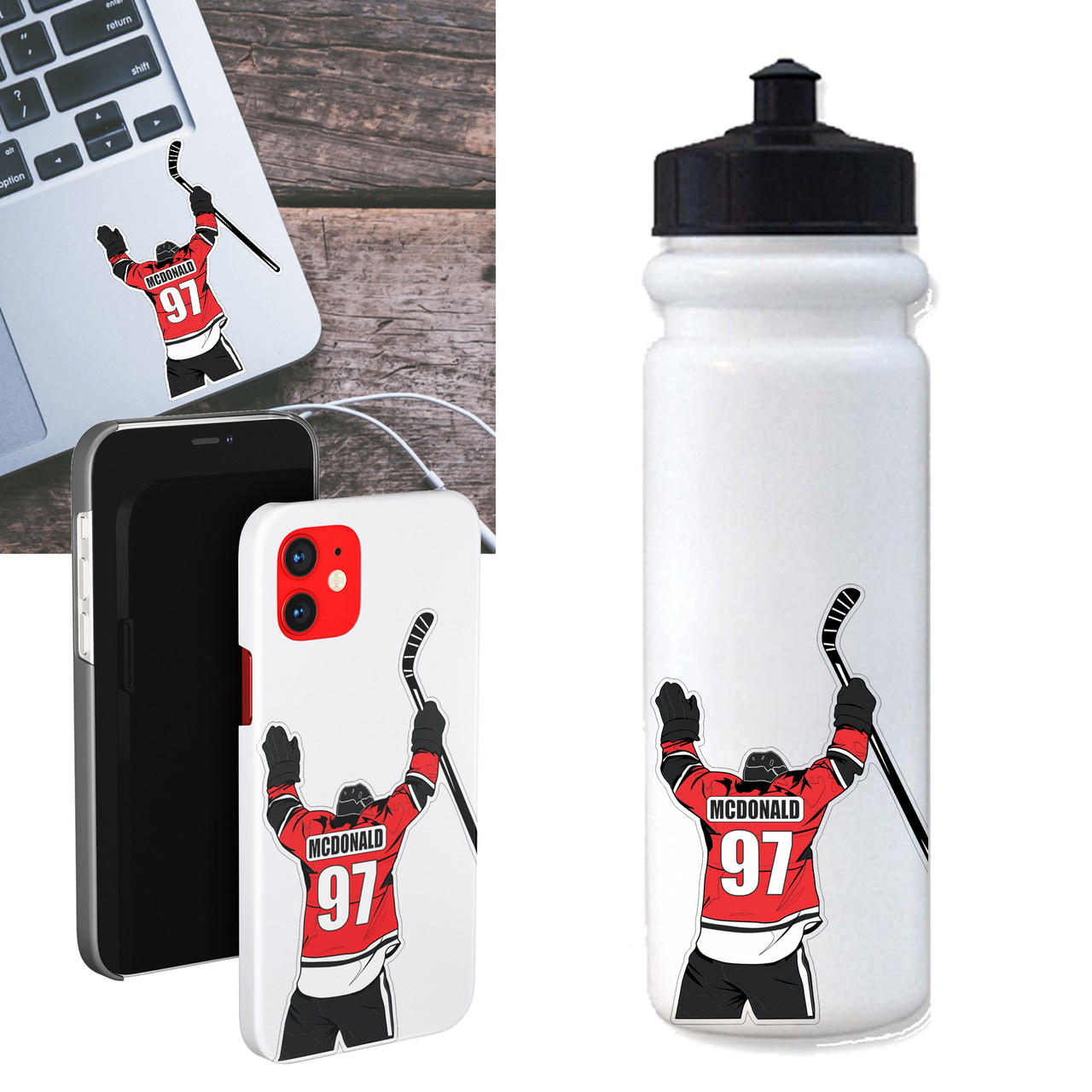 3 Pack Personalized Hockey Water Bottle Stickers Questions & Answers