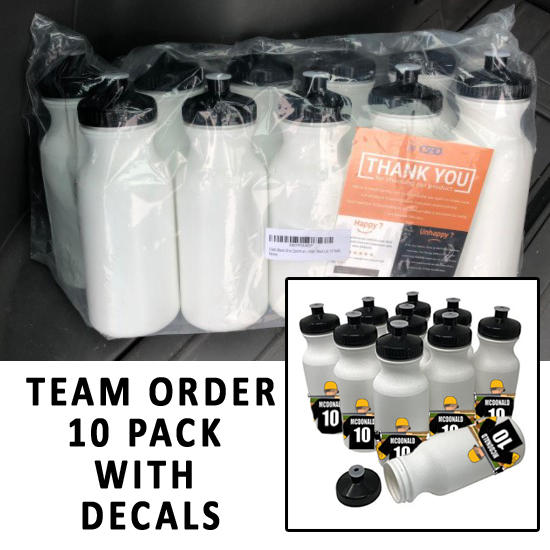 10 Pack Bottle with Decal of choice-Team Order Questions & Answers