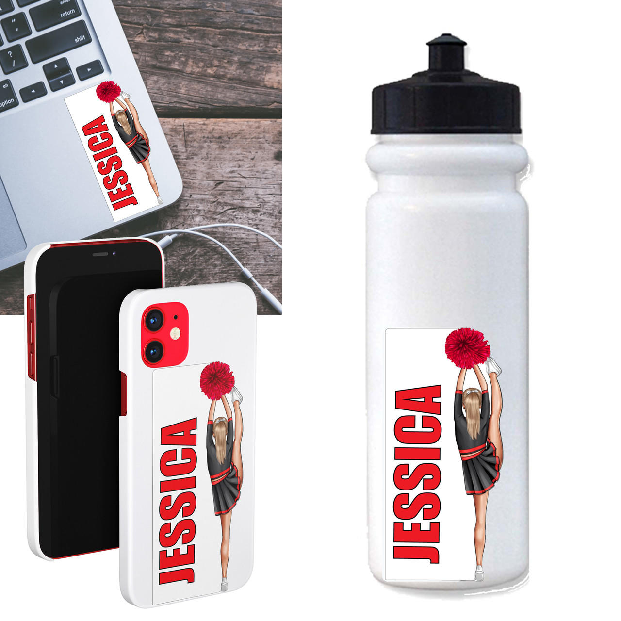 Personalized Cheer Stickers | Water Bottle | Cell Phone | Laptop Questions & Answers