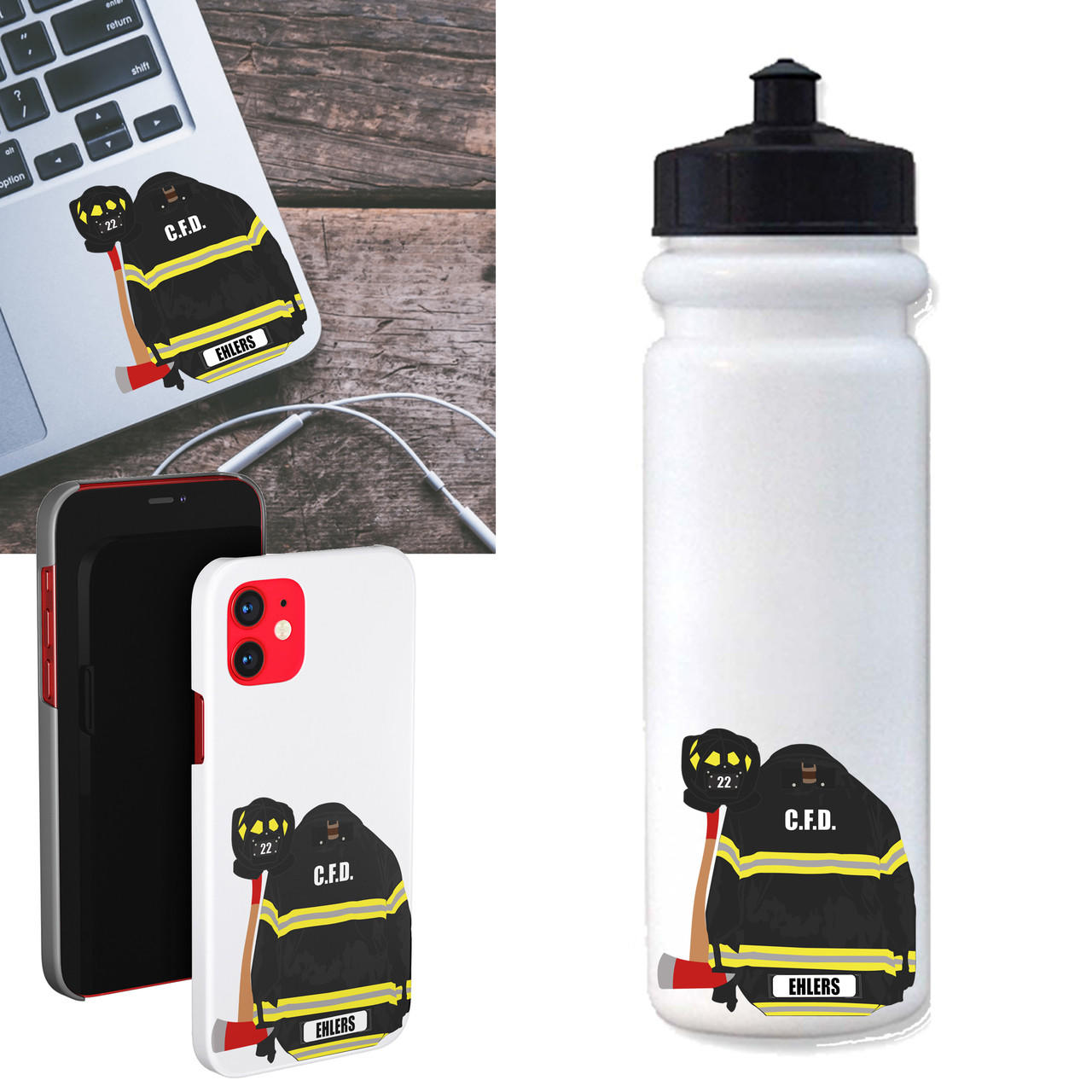 Personalized Firefighter Sticker for your Hero | Laminated Labels For Your Water Bottle, Laptop or Phone | Decals That Last & Won't Peel Off Questions & Answers