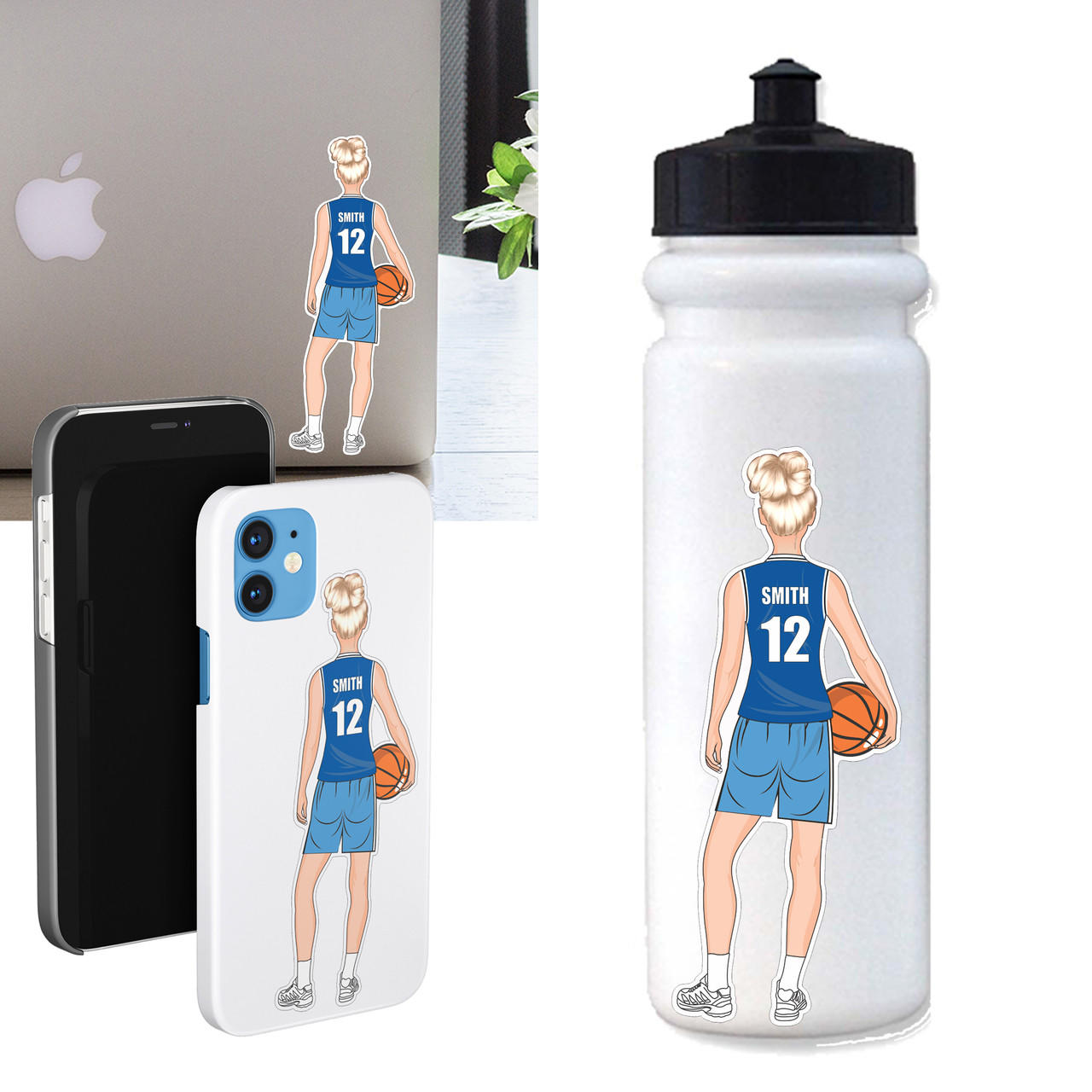 3-Pack Personalized Female Basketball Sticker Questions & Answers