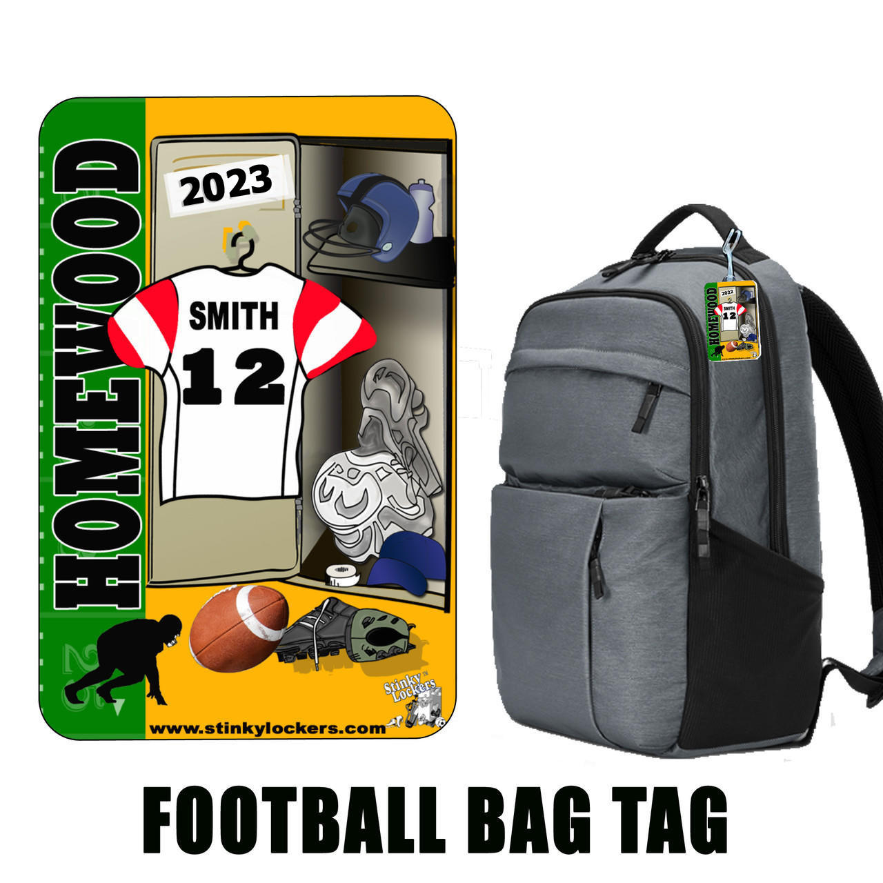 Personalized Football Luggage Tag with Loop Questions & Answers